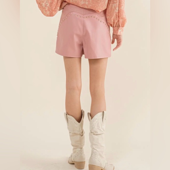 Faux Leather Suede Mini Shorts - Picture 2 of 4
